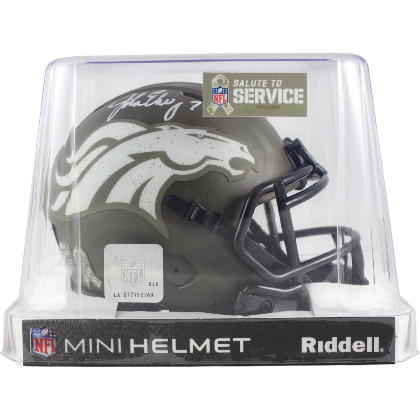 John Elway Signed Denver Broncos 2022 Salute to Service Mini Helmet