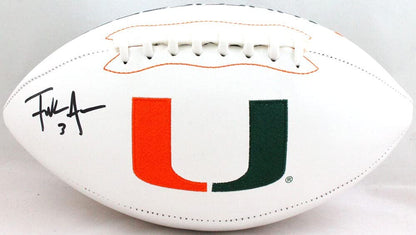 Frank Gore Autographed Miami Hurricanes Logo Football - Black