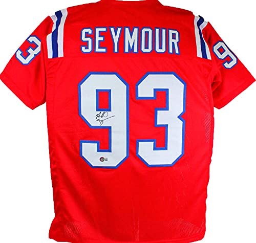 Richard Seymour Signed Red Custom Football Jersey