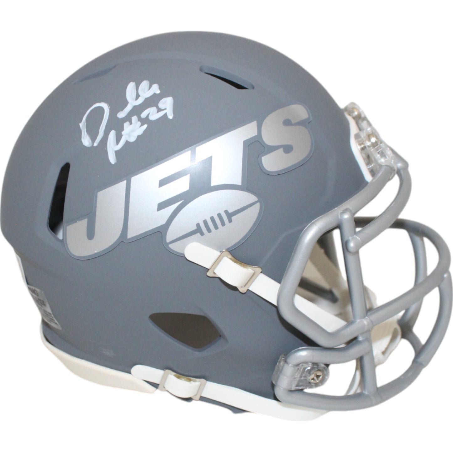 Darrelle Revis Autographed New York Jets Slate Mini Helmet