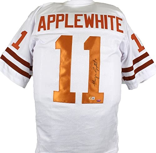 Major Applewhite Signed White College Style Custom Jersey