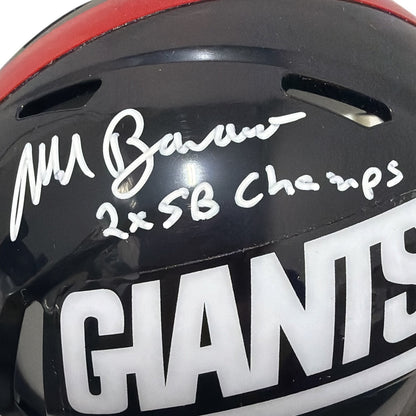 Mark Bavaro Signed New York Giants Throwback Mini Helmet - 2x SB Champs