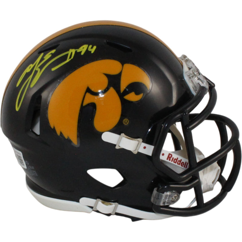 AJ Epenesa Iowa Hawkeyes Autographed Mini Helmet (BAS Witnessed)