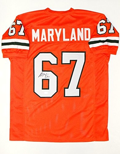 Russell Maryland Signed Orange Custom College Style Jersey