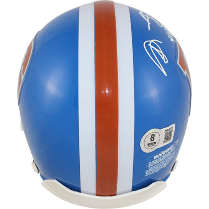 Shannon Sharpe Autographed Denver Broncos Throwback VSR4 Mini Helmet HOF