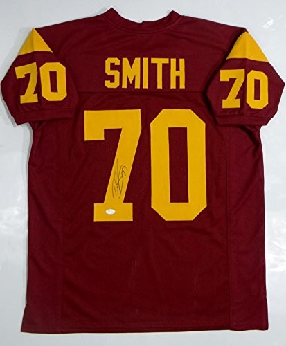 Tyron Smith Autographed Burgundy Custom Football Jersey