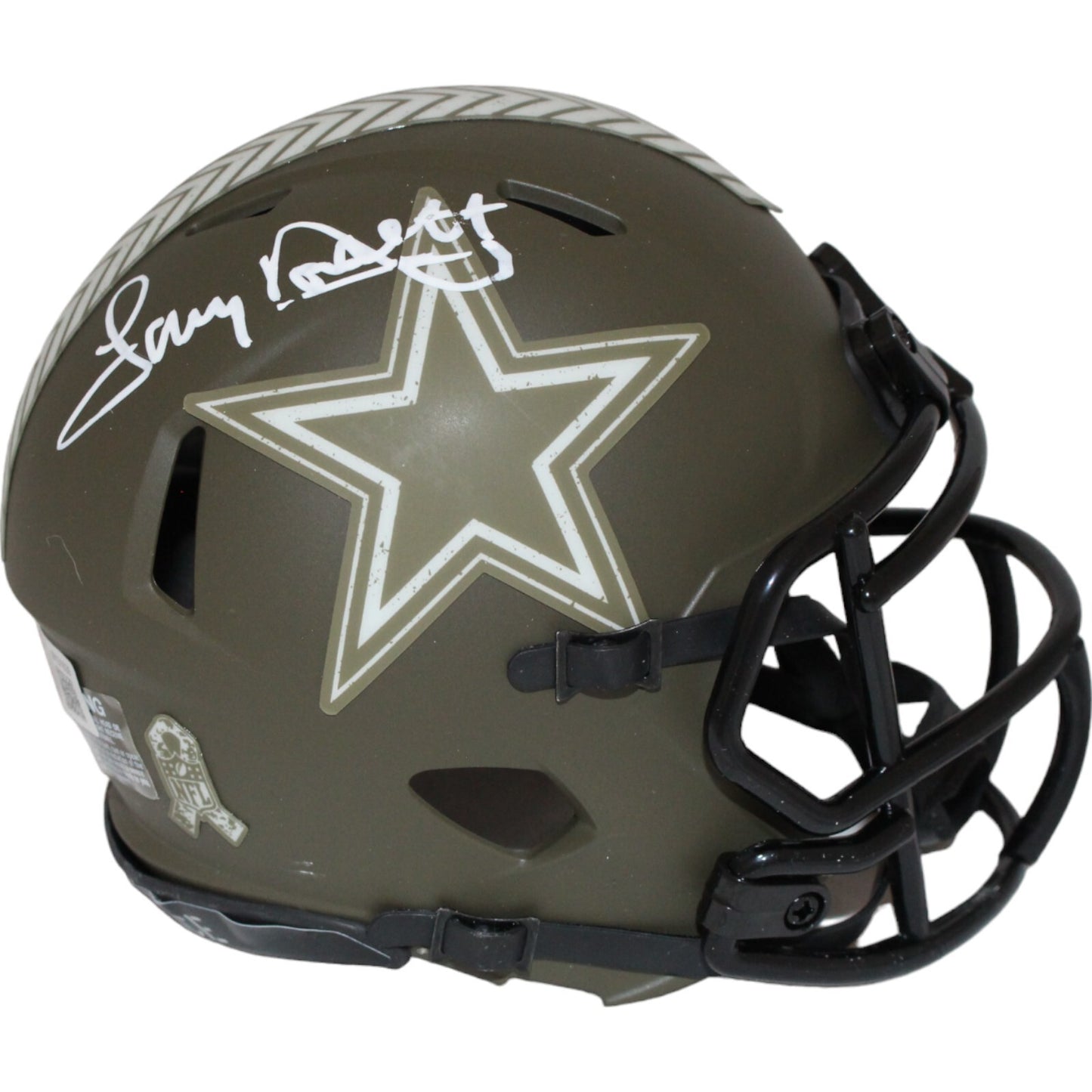 Tony Dorsett Signed Dallas Cowboys Salute to Service Mini Helmet