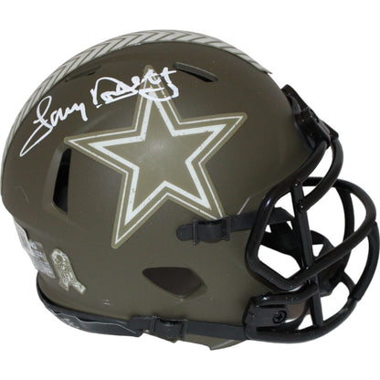 Tony Dorsett Signed Dallas Cowboys Salute to Service Mini Helmet