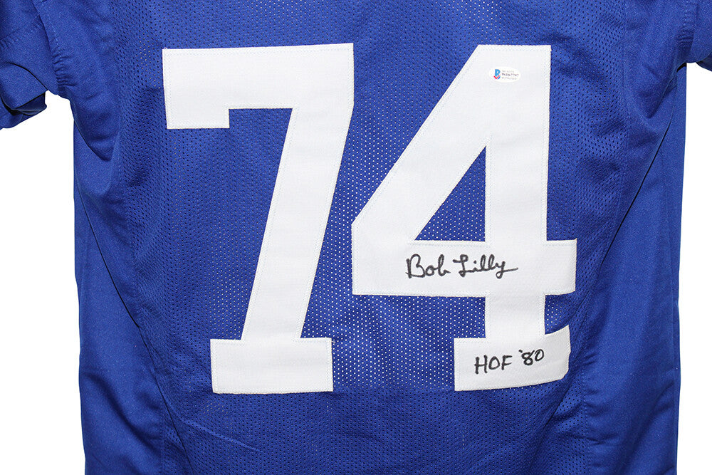 Bob Lilly Autographed Dallas Cowboys Custom Jersey (HOF Inscription)
