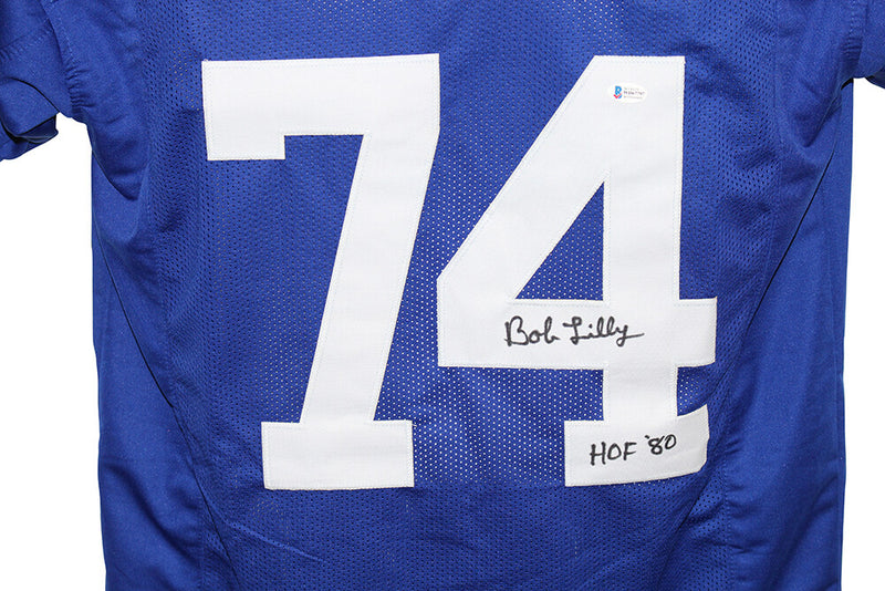 Bob Lilly Autographed Dallas Cowboys Custom Jersey (HOF Inscription)