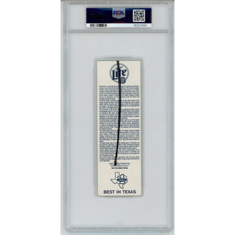Emmitt Smith Autographed Dallas Cowboys All-Time Rushing Record Ticket