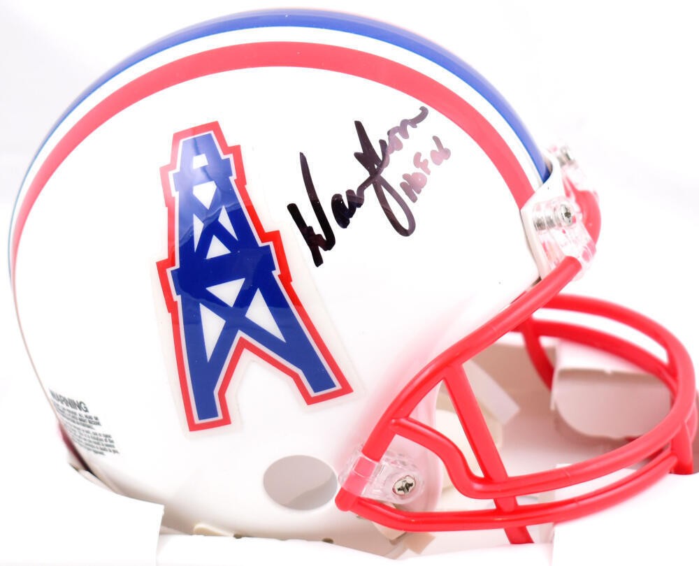 Warren Moon Signed Houston Oilers Mini Helmet HOF 06 - Black
