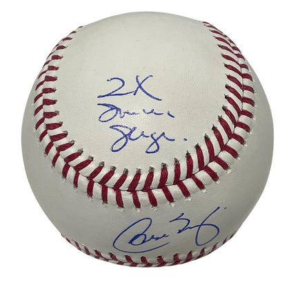 Carlos Baerga Signed ROMLB Baseball with 2 Inscriptions