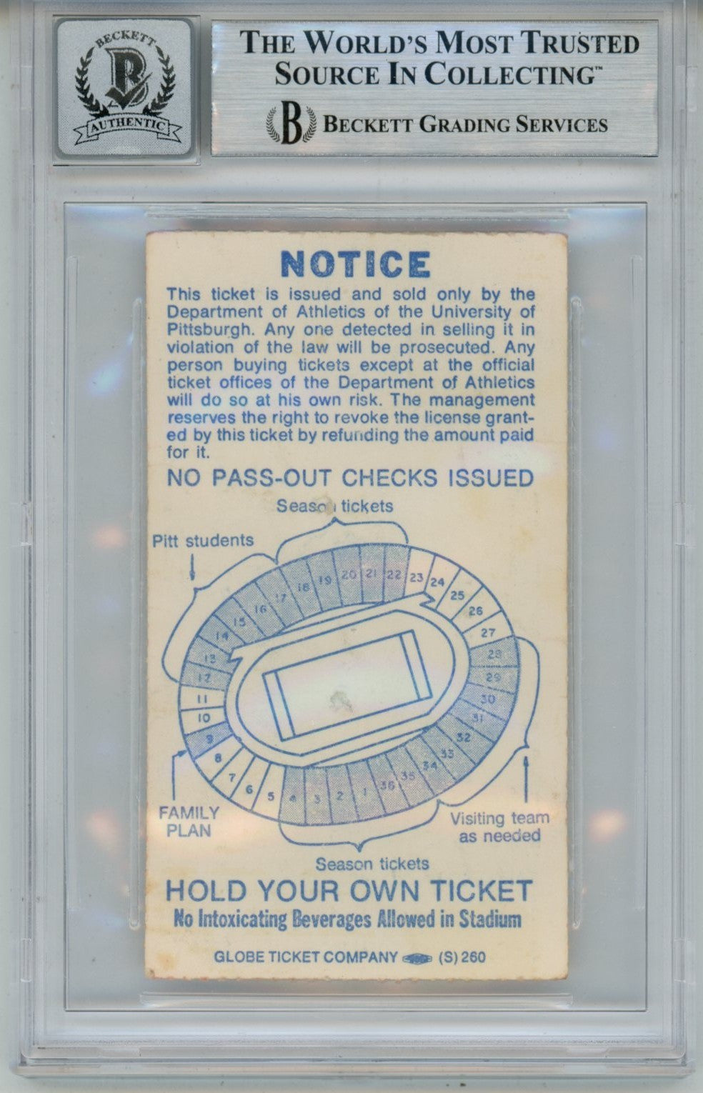 Tony Dorsett Signed Pittsburgh Panthers 1976 Ticket - Heisman Inscription