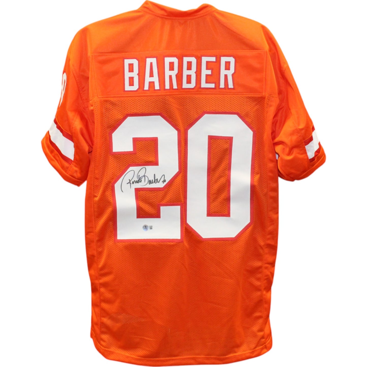 Ronde Barber Signed Orange Pro Style Throwback Jersey