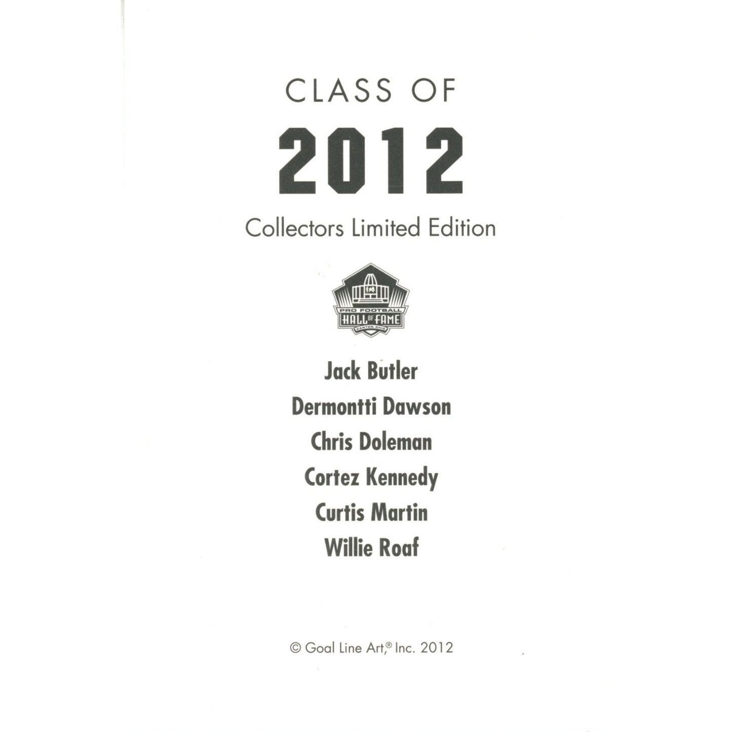 2012 Hall of Fame Multi-Signed Goal Line Art Card Set