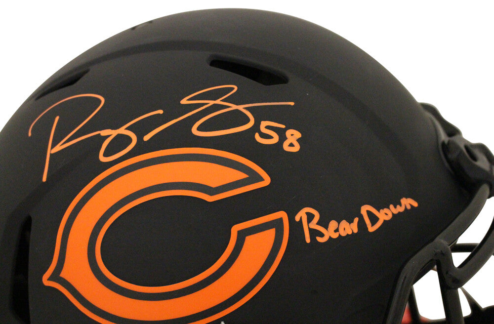 Roquan Smith Chicago Bears Signed Authentic Eclipse Helmet "Bear Down"