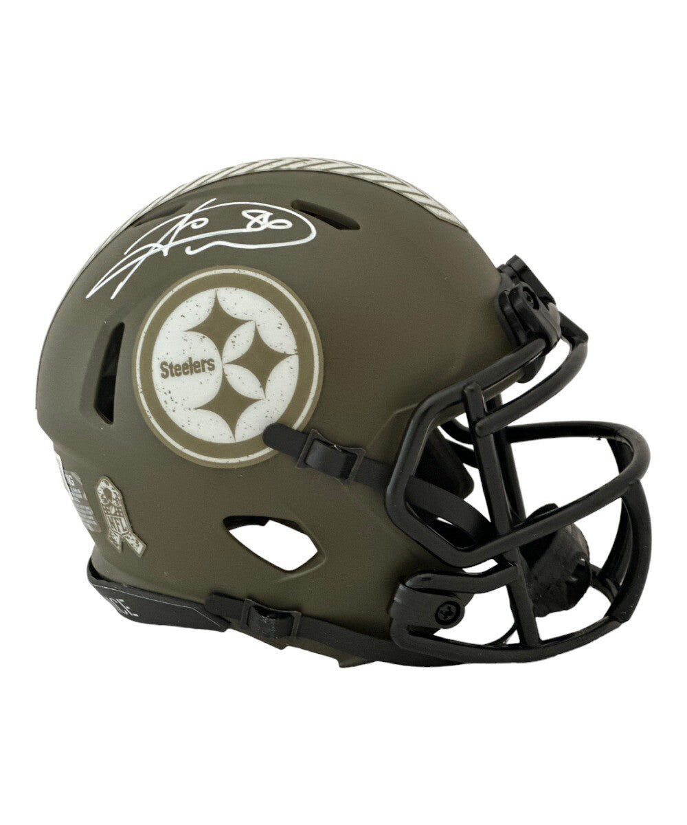 Hines Ward Pittsburgh Steelers Signed Salute to Service Mini Helmet BAS