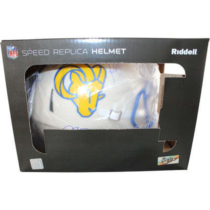 Kurt Warner, Torry Holt, Marshall Faulk & Isaac Bruce Signed Rams Proline Helmet