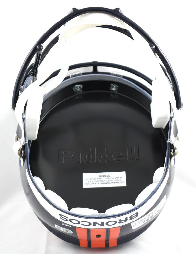 Ed McCaffrey Signed Denver Broncos Full Size White Speed Helmet