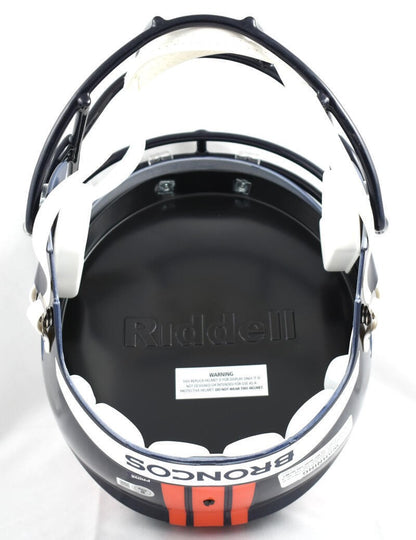 Ed McCaffrey Signed Denver Broncos Full Size White Speed Helmet