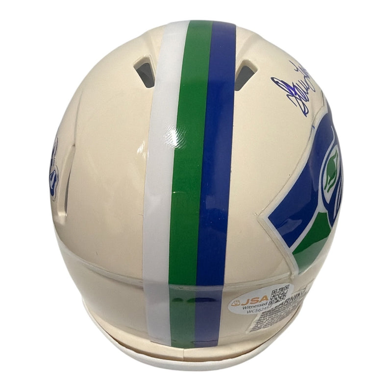 Steve Largent Signed Seattle Seahawks Retro Mini Helmet