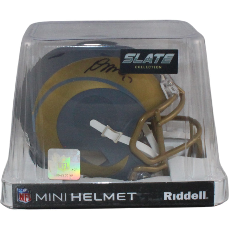 Davante Adams Autographed Los Angeles Rams Slate Mini Helmet Beckett BAS