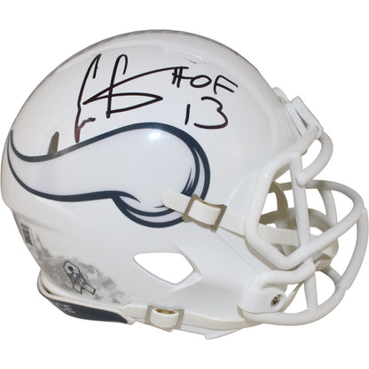 Cris Carter Minnesota Vikings 2024 Salute to Service HOF Signed Mini Helmet