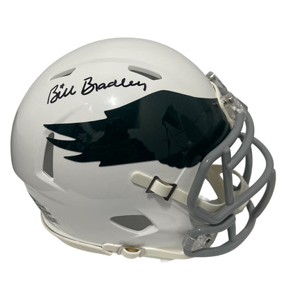 Bill Bradley Signed Philadelphia Eagles Throwback Mini Helmet Beckett COA