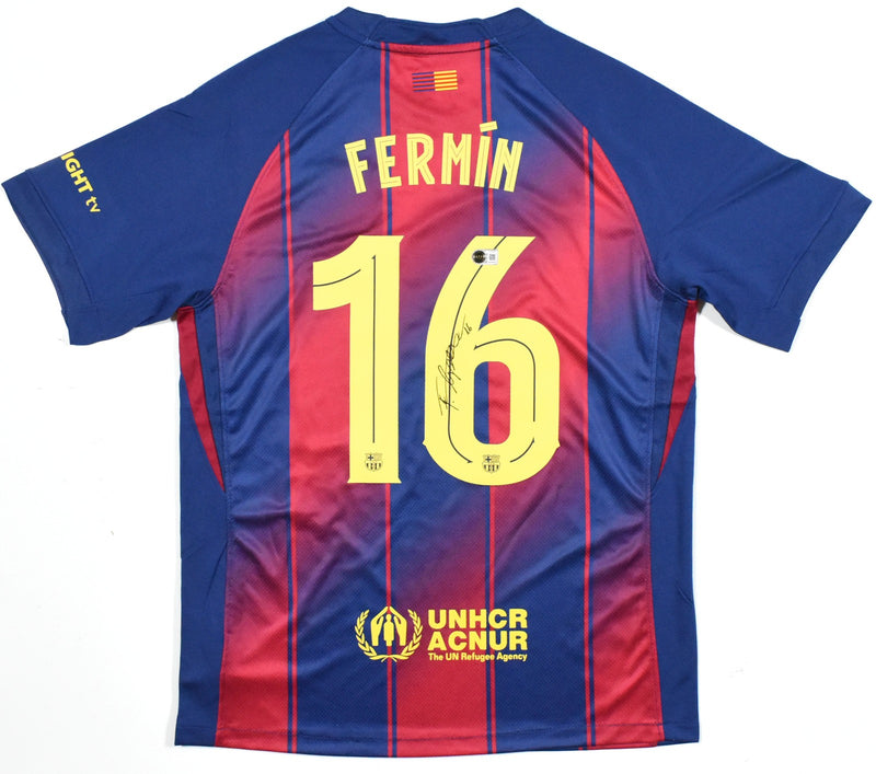Fermin Lopez Autographed FC Barcelona Home Jersey