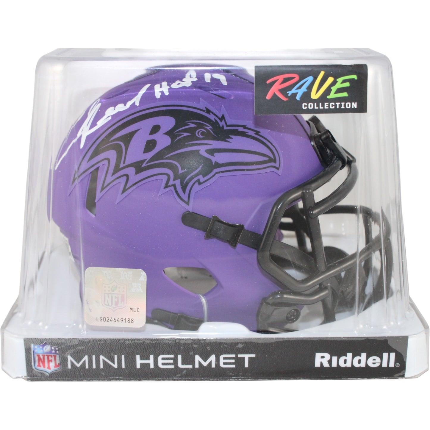 Ed Reed Signed Baltimore Ravens Rave Mini Helmet (BAS COA)