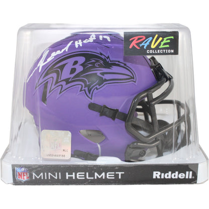 Ed Reed Signed Baltimore Ravens Rave Mini Helmet (BAS COA)