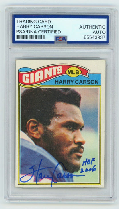 Harry Carson Signed 1977 Topps Rookie Card PSA Authentic Auto HOF 06