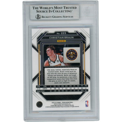 Christian Braun Autographed 2022 Panini Prizm Slabbed Trading Card