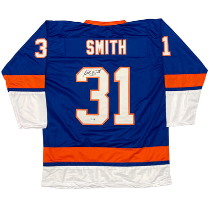 Billy Smith Autographed New York Islanders Custom Jersey (Beckett BAS)