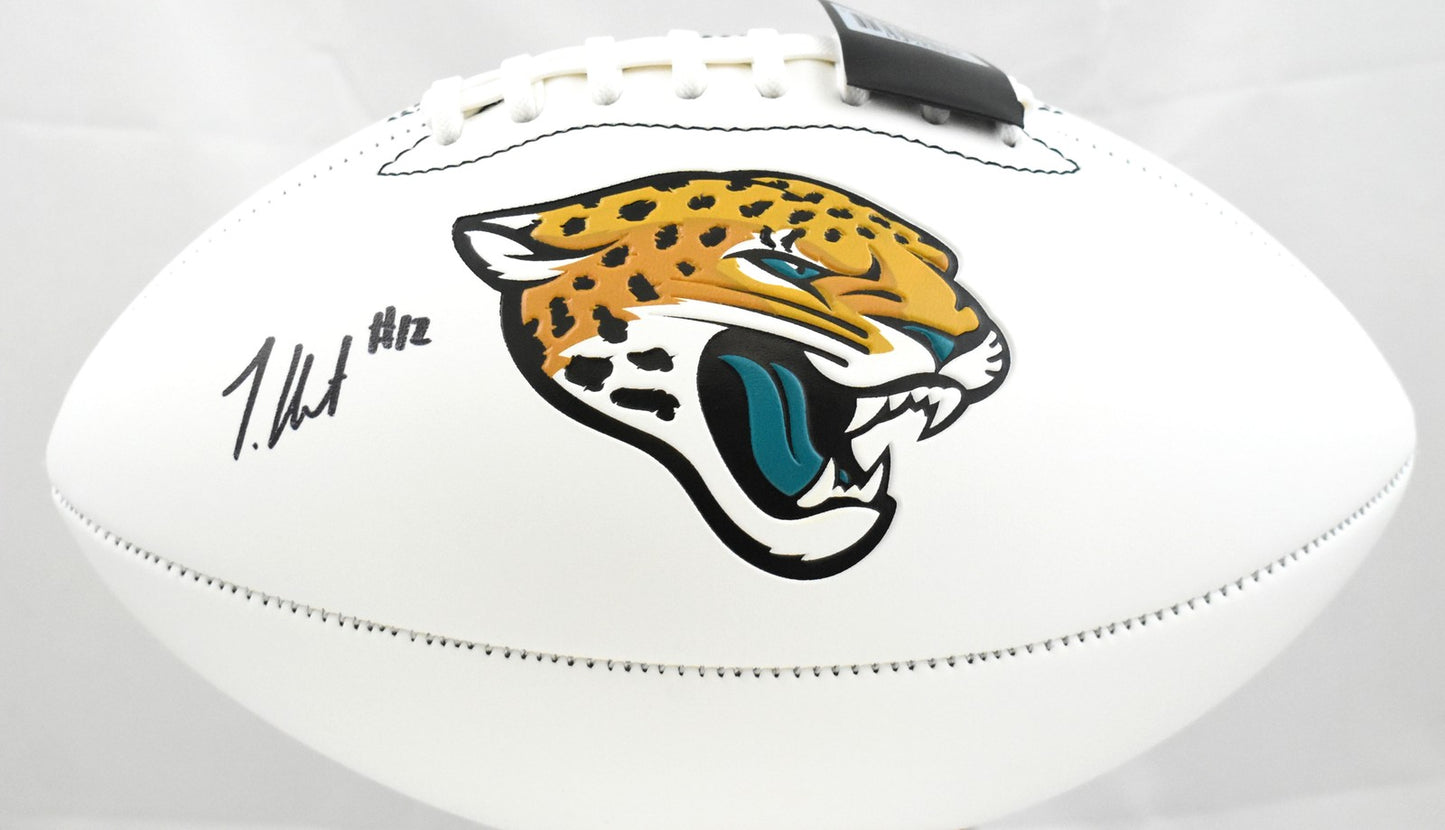 Travis Hunter Signed Jacksonville Jaguars Logo Football
