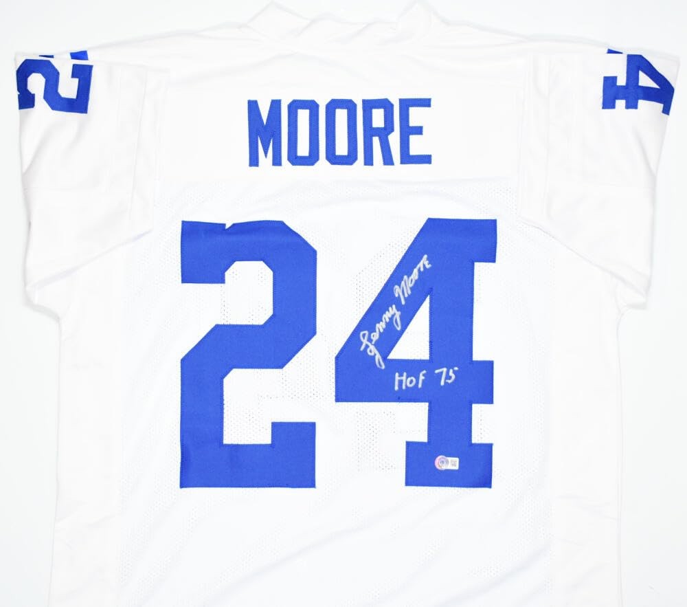 Lenny Moore Autographed Indianapolis Colts Custom White Jersey