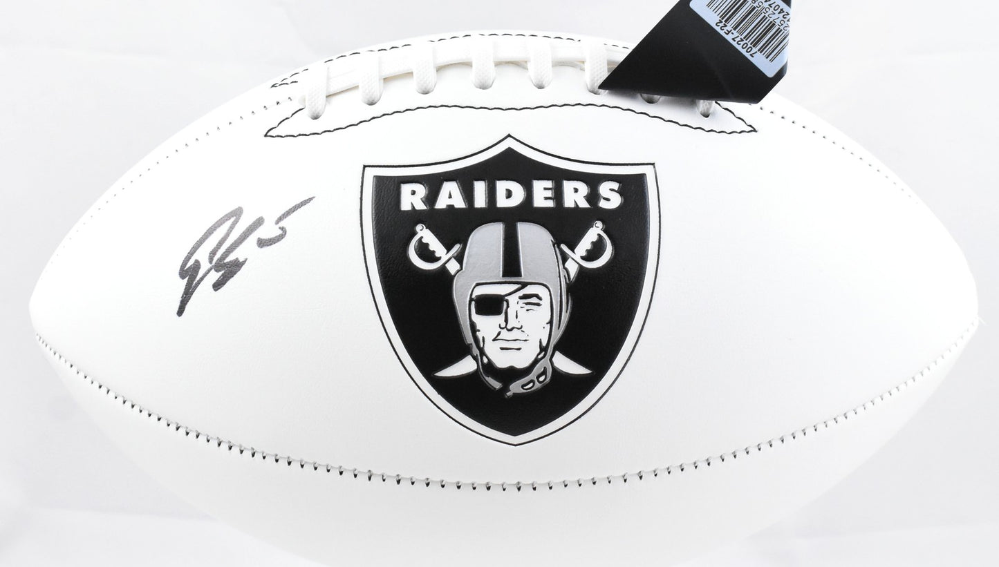 Geno Smith Autographed Las Vegas Raiders Logo Football