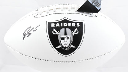 Geno Smith Autographed Las Vegas Raiders Logo Football