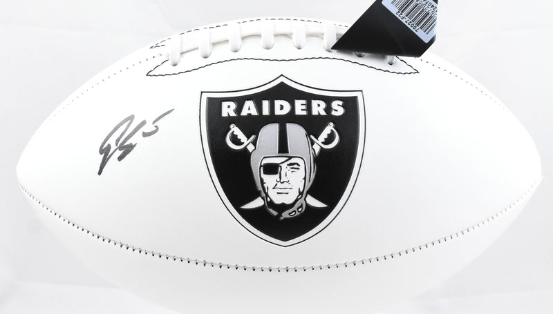 Geno Smith Autographed Las Vegas Raiders Logo Football