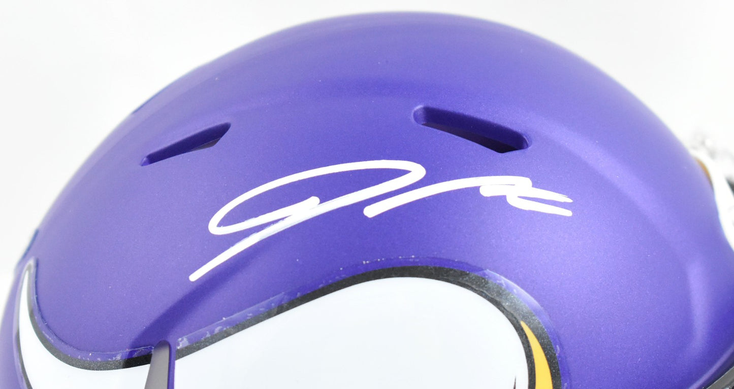 Jordan Addison Autographed Minnesota Vikings White Speed Mini Helmet