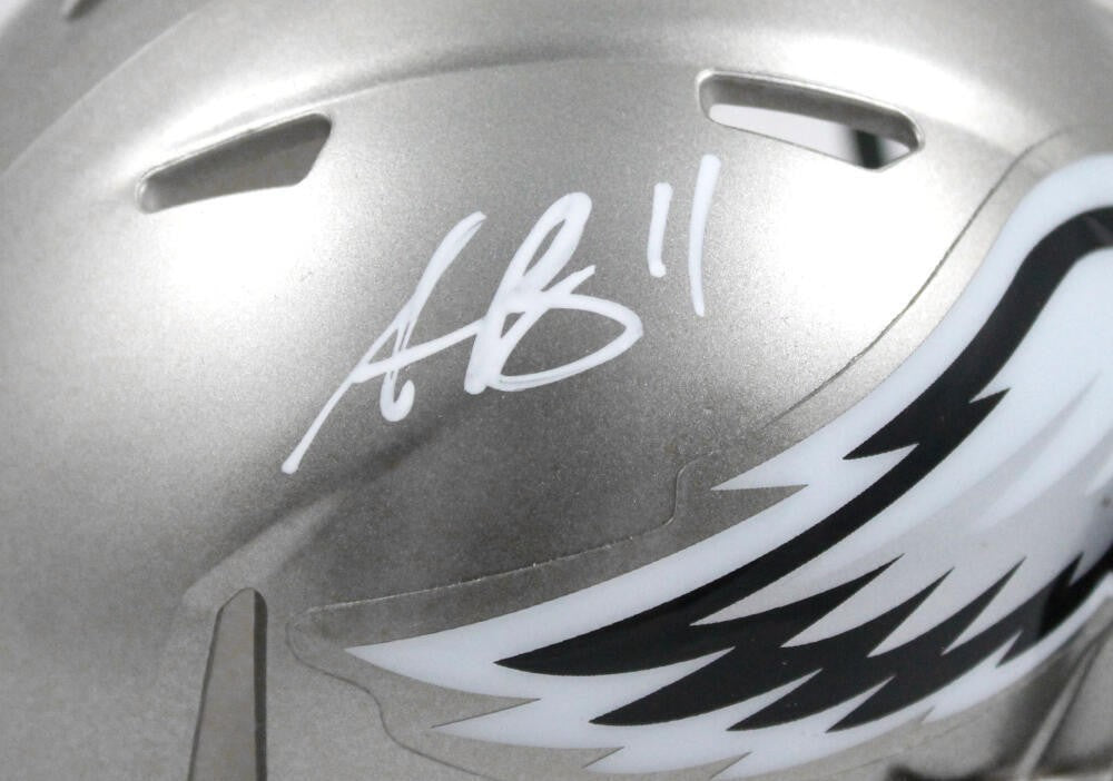 A.J. Brown Autographed Philadelphia Eagles Flash Mini Helmet