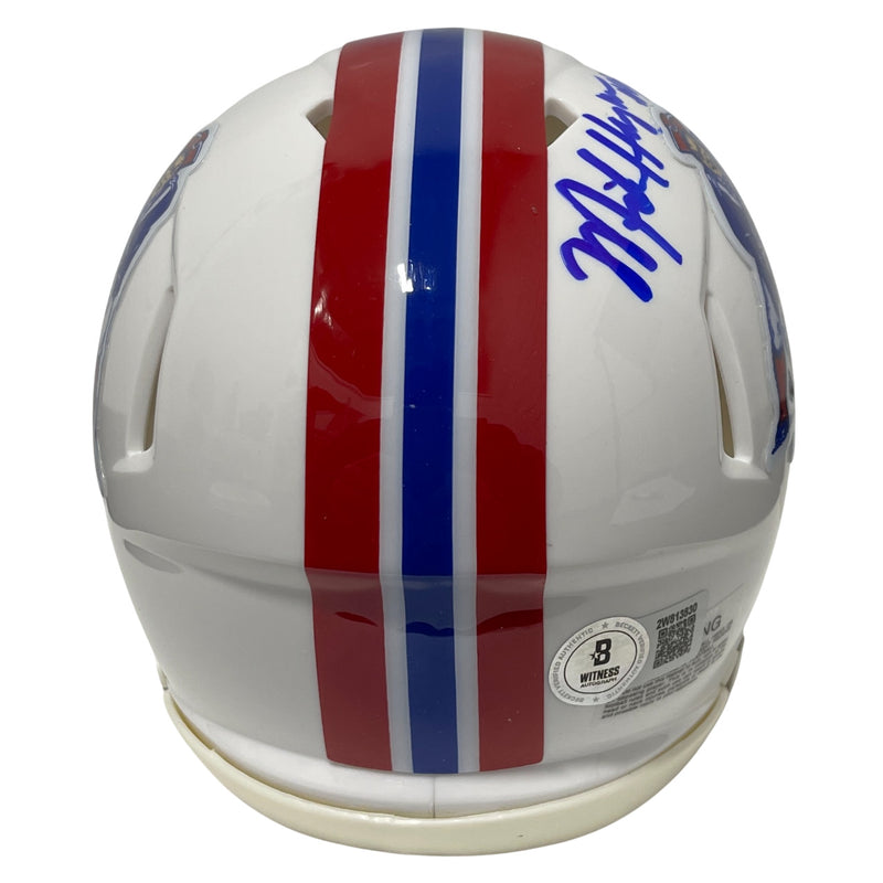 Mike Haynes Signed Patriots Throwback Mini Helmet HOF 97 BAS COA