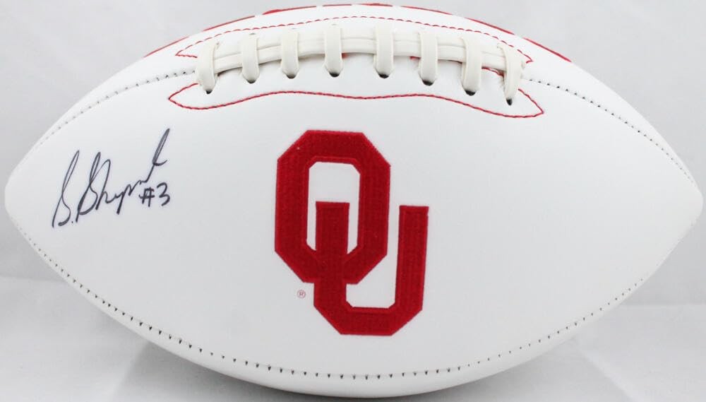 Sterling Shepard Autographed Oklahoma Sooners Logo Football