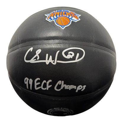 Charlie Ward Signed New York Knicks Black Wilson NBA Basketball