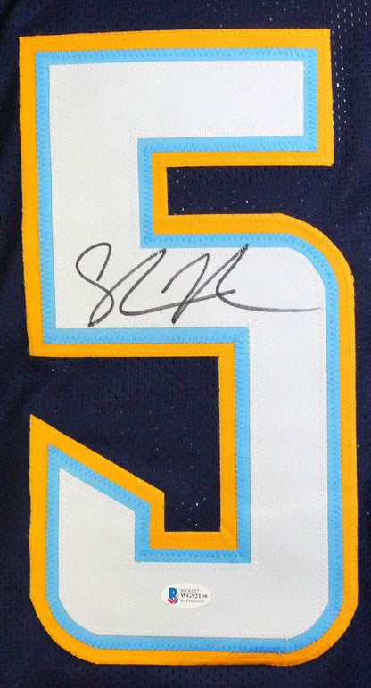 Shawne Merriman Signed San Diego Chargers Style Blue Custom Jersey