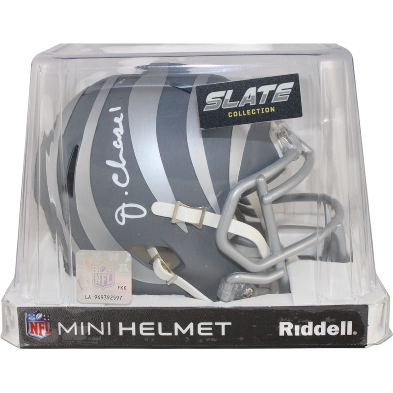 Ja'Marr Chase Autographed Cincinnati Bengals Slate Mini Helmet Beckett