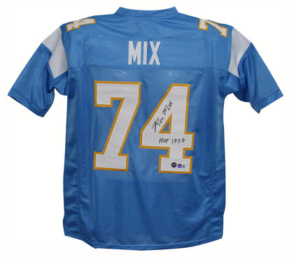 Ron Mix Signed San Diego Chargers Style Custom Football Jersey
