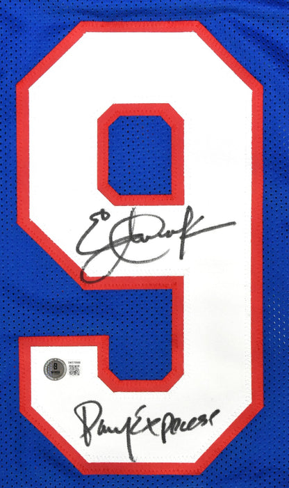 Eric Dickerson Autographed SMU Mustangs Custom Blue Jersey