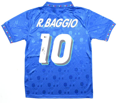 Roberto Baggio Autographed Italy Home Soccer Jersey